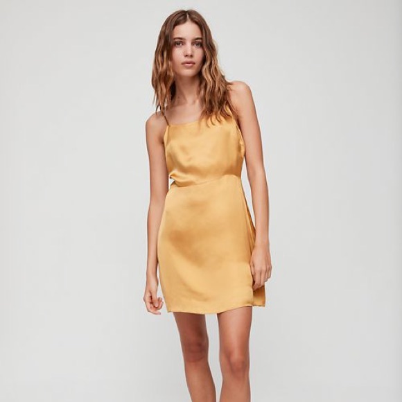 Aritzia Dresses & Skirts - NWT Wilfred Isabelle Dress Cairo Gold